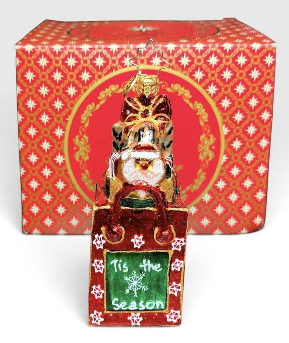 Christopher Radko “Santa's Holiday Tote “ # 1020369 Christmas Ornament